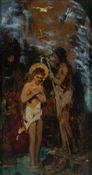 Baptism of Christ by Pantaleon Szyndler Oil Painting