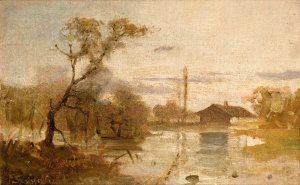 Landscape by Pantaleon Szyndler Oil Painting