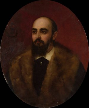 Portrait of a man -Ludwik Krasinski by Pantaleon Szyndler Oil Painting