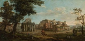 View of Rome by Paolo Anesi Oil Painting