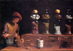 The Spice Shop by Paolo Antonio Barbieri Oil Painting