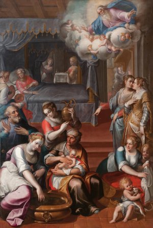 The Birth Of The Virgin by Paolo Camillo Landriani Oil Painting