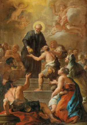 Charity of Saint Vincent de Paul by Paolo De Matteis Oil Painting