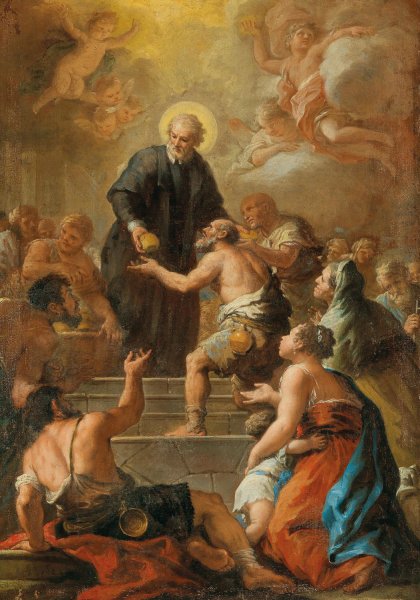 Charity of Saint Vincent de Paul by Paolo De Matteis - Hand-Painted Oil Painting Reproduction