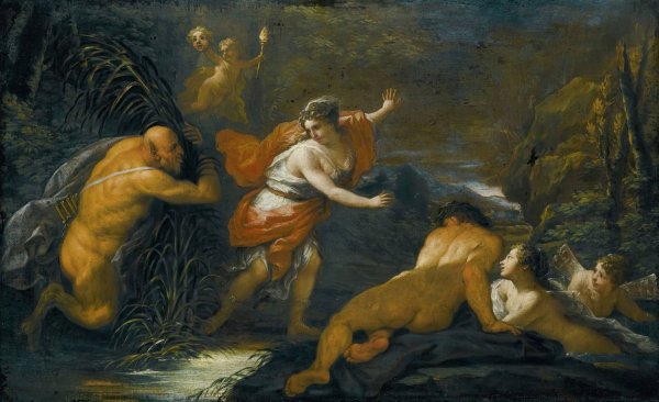 Pan and Syrinx by Paolo De Matteis - Hand-Painted Oil Painting Reproduction