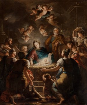 The Adoration of the Shepherds by Paolo De' Matteis Oil Painting