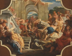 The Fall of the Temple by Paolo De Matteis Oil Painting