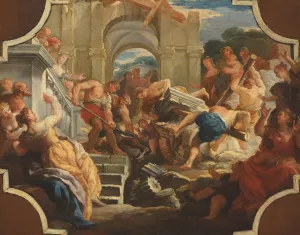 The Fall of the Temple by Paolo De Matteis Oil Painting