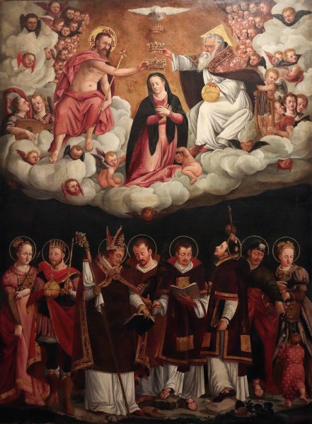 Incoronazione della Madonna e Santi  by Paolo Naurizio - Hand-Painted Oil Painting Reproduction