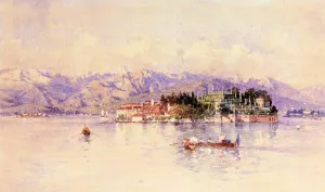 Boating on Lago Maggiore, Isola Bella Beyond by Paolo Sala - Oil Painting Reproduction