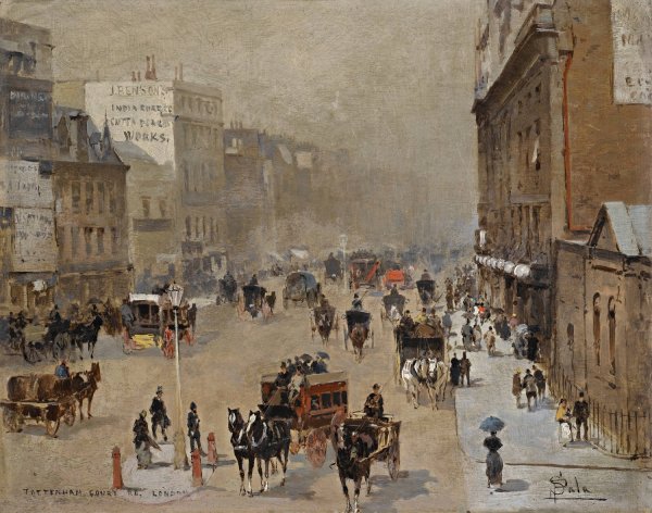 Tottenham Court Road, London by Paolo Sala - Hand-Painted Oil Painting Reproduction
