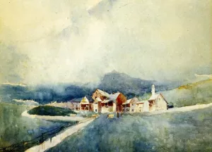 Village in the Valley Oil painting by Paolo Sala