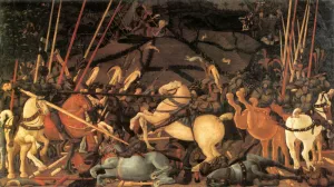Bernardino della Ciarda Thrown Off His Horse painting by Paolo Uccello