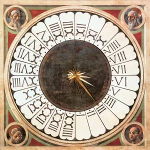 Clock with Heads of Prophets Oil painting by Paolo Uccello
