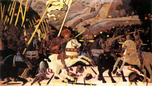 Niccolo da Tolentino Leads the Florentine Troops Oil painting by Paolo Uccello