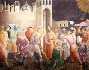 Stoning of St Stephen painting by Paolo Uccello
