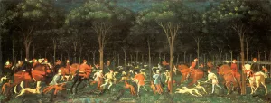 The Hunt in the Forest Oil painting by Paolo Uccello