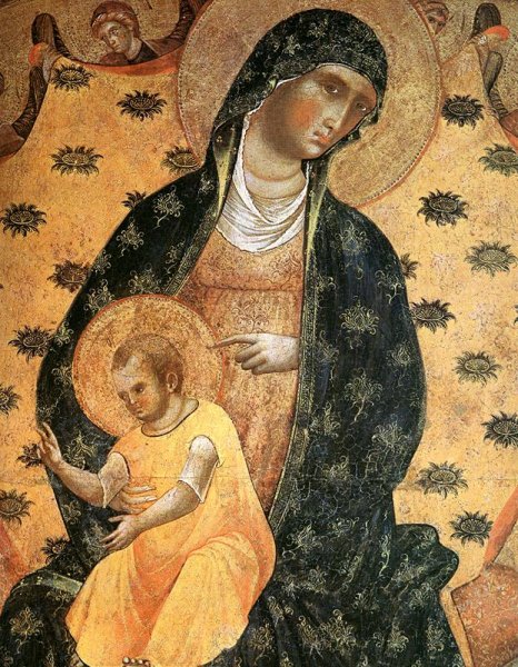 Doge Francesco Dandolo and His Wife Presented to the Madonna  by Paolo Veneziano - Hand-Painted Oil Painting Reproduction