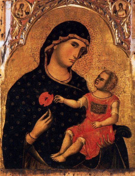 Madonna of the Poppy by Paolo Veneziano - Hand-Painted Oil Painting Reproduction