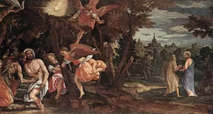 Baptism and Temptation of Christ painting by Paolo Veronese