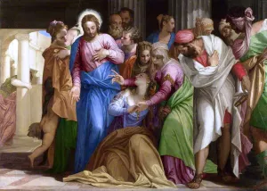 Christ Addressing a Kneeling Woman painting by Paolo Veronese