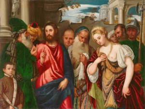 Christ and the Woman Taken in Adultery by Paolo Veronese Oil Painting