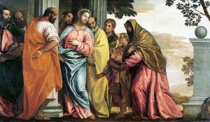 Christ Meeting Sons and Mother of Zebedee by Paolo Veronese Oil Painting