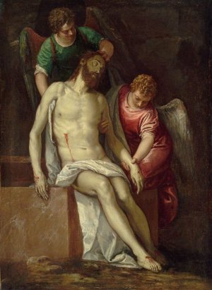 Dead Christ Supported by Angels