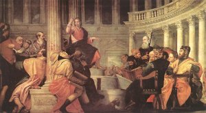 Jesus among the Doctors in the Temple Oil painting by Paolo Veronese