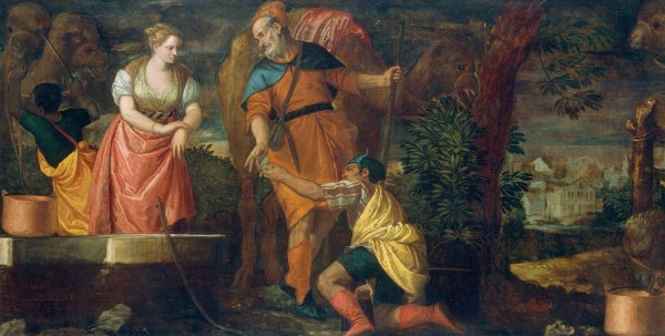 Rebecca at the Well  by Paolo Veronese - Hand-Painted Oil Painting Reproduction