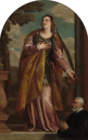 Saint Lucy and a Donor by Paolo Veronese Oil Painting