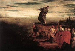 St Anthony Preaching to the Fish Oil painting by Paolo Veronese