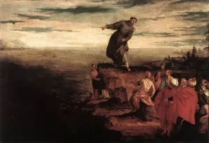 St Anthony Preaching to the Fish Oil painting by Paolo Veronese