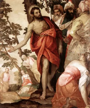 St John the Baptist Preaching painting by Paolo Veronese