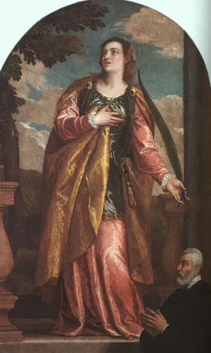 St. Lucy and a Donor by Paolo Veronese - Oil Painting Reproduction