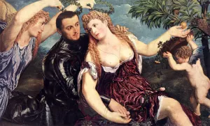 Allegory with Lovers by Paris Bordone Oil Painting