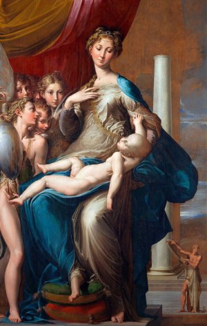 Madonna and Child with Angels by Parmigianino Oil Painting