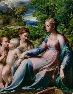 Virgin and Child with Saint John the Baptist and Mary Magdalene by Parmigianino Oil Painting