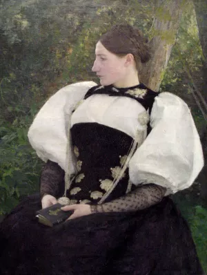 A Woman from Bern, Switzerland by Pascal-Adolphe-Jean Dagnan-Bouveret - Oil Painting Reproduction