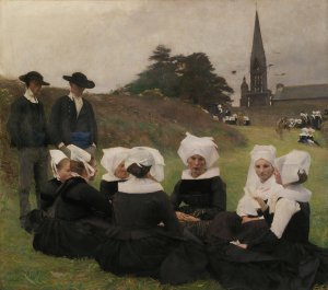 Breton Women at a Pardon by Pascal-Adolphe-Jean Dagnan-Bouveret Oil Painting