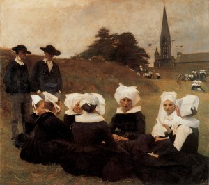 Bretonnes au Pardon by Pascal-Adolphe-Jean Dagnan-Bouveret Oil Painting