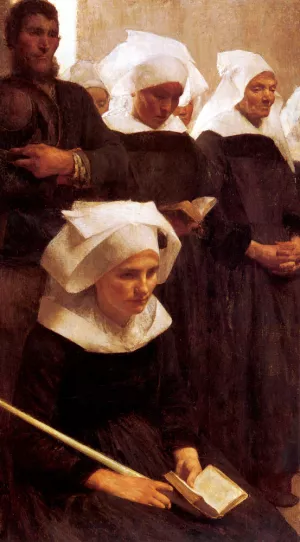 Bretons Praying by Pascal-Adolphe-Jean Dagnan-Bouveret Oil Painting