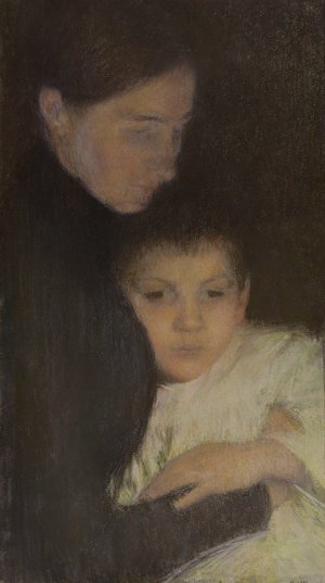 Femme et enfant by Pascal-Adolphe-Jean Dagnan-Bouveret Oil Painting