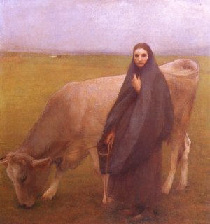 In The Meadow by Pascal-Adolphe-Jean Dagnan-Bouveret Oil Painting