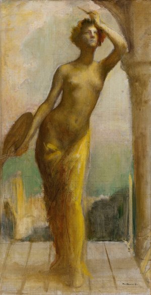 La Peinture by Pascal-Adolphe-Jean Dagnan-Bouveret Oil Painting