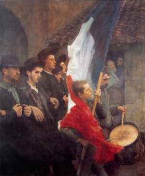 Les Conscrits by Pascal-Adolphe-Jean Dagnan-Bouveret Oil Painting