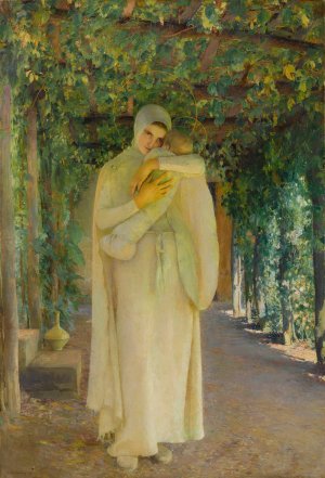 Madone a La Treille by Pascal-Adolphe-Jean Dagnan-Bouveret Oil Painting