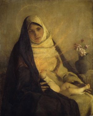 Madonna of the Rose by Pascal-Adolphe-Jean Dagnan-Bouveret Oil Painting