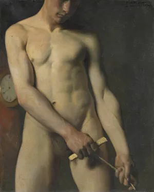 Nude Study of a Man by Pascal-Adolphe-Jean Dagnan-Bouveret Oil Painting