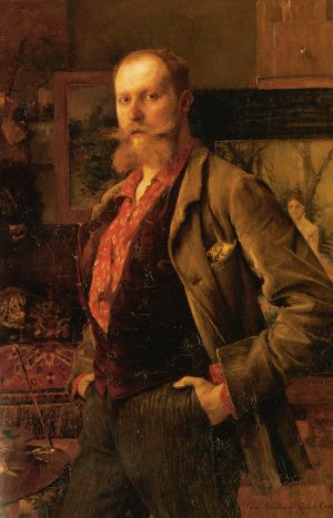 Portrait of Gustave Courtois by Pascal-Adolphe-Jean Dagnan-Bouveret Oil Painting